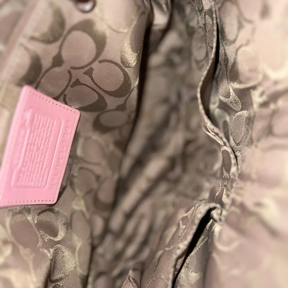 Coach #1841 Elegant Pink and Cream Tote Bag